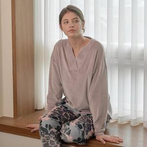 [라페어](김해점)레이어드 핑크그레이 벨로아 라운지 셋업 LWLIAST0343-PK