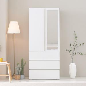 심플모던 시크릿 LPM 800 3단서랍거울옷장 (가로81cm높이188cm깊이59cm)