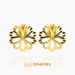 [한국금거래소]24K 순금 복수초꽃 귀걸이2g