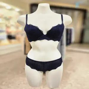 엘르이너웨어 네이비 미드나잇 레이스 브라 햄팬티세트 ECWBRA22 ECWBPA22 NV