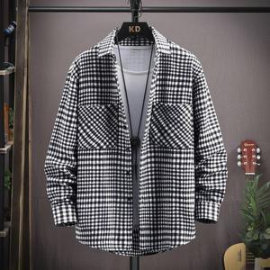 셔츠 자켓 재킷 오버핏 남방 봄 겨울 순수 코튼 가을 남성 캐주얼 슬림 기모 체크 무늬 긴팔 다