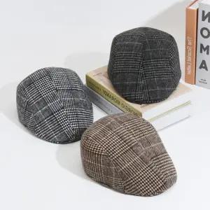 탐정 화가 모자 할아버지 중년 남성 남자 어르신 겨울 빅사이즈 대두 겨울 고급 캡 베레모