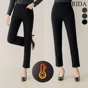 [엄마옷드리다] 여자 겨울 기모 일자 빅사이즈 스판 밴딩 팬츠 40 50대 미시 중년여성옷 캐주얼.._P3499...