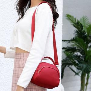 [기타]탑핸들 여행보조가방 라운드 빨간색 미니크로스백