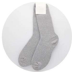 남자 패션 골지 장목 양말 일반/빅사이즈 12_멜란지