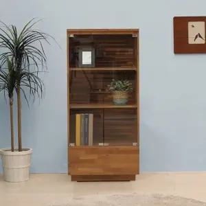 텐스페이스 멀바우 패턴 600 유리 장식장 MP108R(착불)