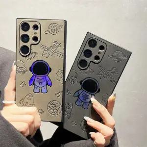 갤럭시 s25 s24 s23 s22 울트라 귀여운 우주비행사 캐릭터 레이저 홀로그램 카메라보호 슬림 실리콘 케이스