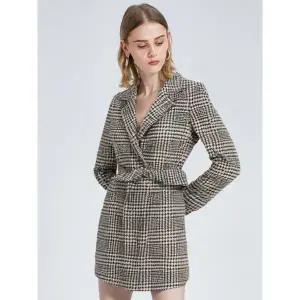 [하프클럽/샤트렌]블랙 하운트 체크 간절기 카라 코트 HCCSCT101