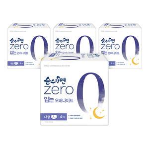 순수한면 제로 입는 오버나이트, 대형, 4매, 4개