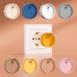감전사고 방지템 귀여운 곰돌이 콘센트 안전 커버, 아이와 반려동물 보호
