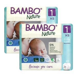 밤보네이처 밤보그린 기저귀 밴드형 1단계 신생아용 공용 22매 X 2개