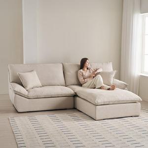 [삼익가구]두모브 구스 패브릭 2인용/4인용 소파(스툴선택/커버분리형)