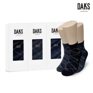 닥스양말 신사3족 선물세트 면스판중목 비대칭체크 25317