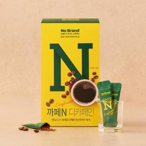[노브랜드] 까페N디카페인 1g*100입