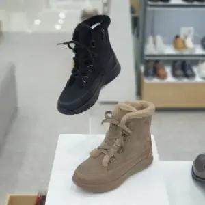 WX22A503 여성 3cm 퍼트리밍 캐쥬얼 워커 털부츠_JK