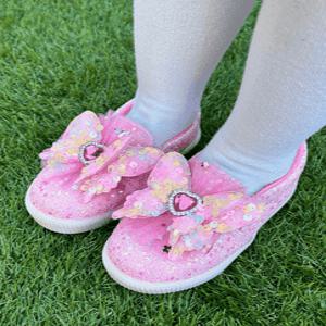 나나 나비 리본  LED 여아 슬립온