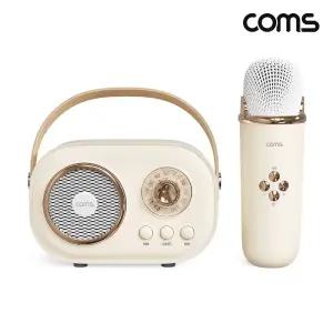 Coms 미니 노래방 블루투스 스피커 마이크 휴대용 캠핑 /다용도/소풍/야유회/이벤트/행사/스마트기기연결