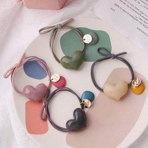 하트 캔디 조약돌 헤어 머리끈(4p)