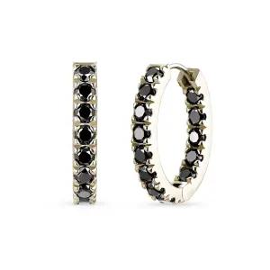 18k 엣지 블랙 다이아몬드 테니스 링귀걸이_중