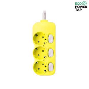 에코파워탭 국산 컬러 멀티탭 개별 3구 2.5m 허니 망고 디자인 멀티탭 LED 개별 절전 스위치 파스텔 인테리어 콘센트