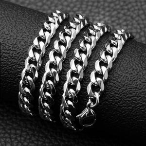 써지컬스틸 각체인 7mm 남자목걸이 가죽 줄