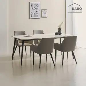 라로퍼니처 폰테 24T 유광 1800 저소음 포세린 세라믹 6인 식탁 세트  식탁+의자4)