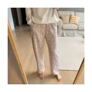 자체제작 사계절 레오파드 호피 순면 요루면 잠옷 롱 팬츠 2color