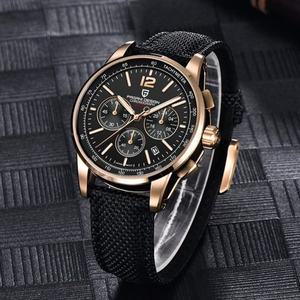 B136WC 세이코무브 고급 크로노 소가죽 남자 손목시계