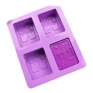 비누 만들기 틀 베이스 실리콘 몰드 나무4구