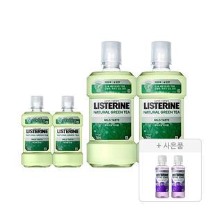 리스테린 그린티 마일드 750ml, 2개+250ml, 2개+증정(토탈케어 마일드  마일드 100ml, 2개)