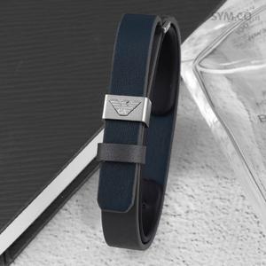 [올리비아버튼]알마니 EGS2918 독수리 로고 그레이 블루 데일리 남자 가죽 팔찌 c