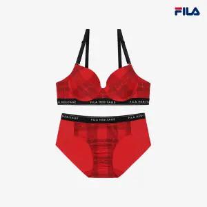 [휠라 언더웨어] 2SET 아웃핏 홀리데이 체크나염 다크레드 (FI4BAG1443FDRD_2SKU)