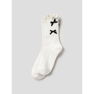 [에잇세컨즈] 리본 골지 양말 - 아이보리 (1956KTWYA0)