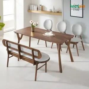 비보르 고무나무원목 6인식탁  벤치 의자) KGN-961B