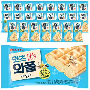 [슈팅냉동] 롯데웰푸드 아이스크림 와플 바닐라 140ml, 24개