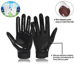 미끄럼 방지 럭비 장갑 전체 손가락 사이클링 실리콘 그립 팜 미식축구 수신 야외 훈련 및 게임