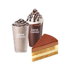 [이디야커피] 초코 티라미수 조각케이크+초콜릿 ICED