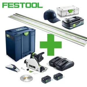 페스툴 충전플런지쏘 가이드레일 578225 TSC55 491498 18V 5.0배터리2개 4.0배터리1개 100주년플런지쏘