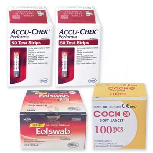 Accu-Chek 아큐첵 퍼포마 혈당검사지 100매+호환침 100개+알콜솜 100매