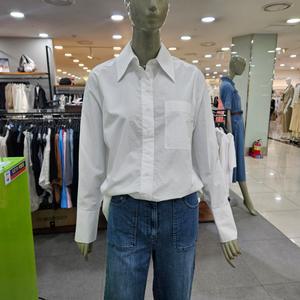 시슬리/애플아울렛/면 100% 포켓 오버핏 셔츠형 블라우스/SAWSA5441