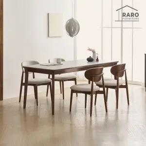 [/착불배송] 플레인 1900 포세린 통 세라믹 6인 식탁 세트 (식탁+의자4)