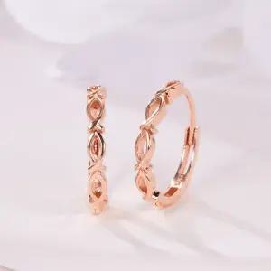 18K 펀칭 물고기 원터치 링 귀걸이 한쌍 PNE41638