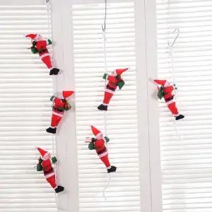 크리스마스 장식 미니 줄 산타 사다리 타는 산타 장식 산타할아버지 벽걸이 산타인형 사다리