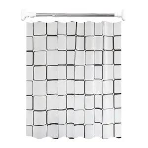 프레투스 욕실 방수 PEVA 샤워 가림막 커튼 봉 세트