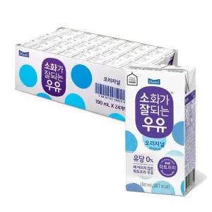 [매일 우유] 매일 소화가 잘되는 멸균우유 190ml 24팩