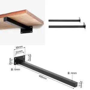 철제 브라켓 일자 벽선반대 2p세트 400mm 선반거치대 벽선반 벽선반대 선반받침대 선반거치대