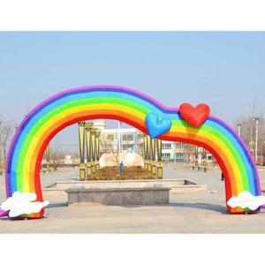 행사장 풍선 입구 장식 6M 550W팬 6미터 파티장 무지개 다채로운 에어아치