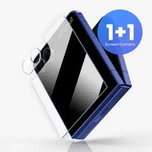 보호필름 2종 세트 갤럭시 Z플립7/6/5 외부 액정 + 카메라 렌즈 강화유리 필름 제트 지플립 F731 F741 F766