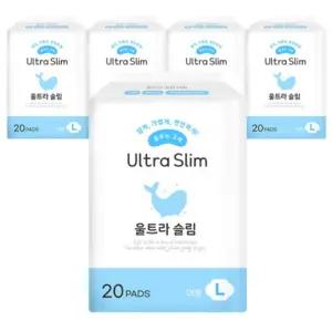 춤추는고래 대용량 생리대 데일리케어 슬림 대형 20P X 5팩/100매 5개 20개입