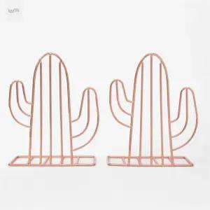 바로이물건 선인장 북엔드 2P 로즈골드 미니책꽂이